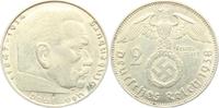 Drittes Reich 2 Reichsmark Paul von Hindenburg - mit Hakenkreuz