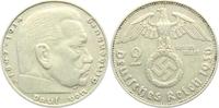 Drittes Reich 2 Reichsmark Paul von Hindenburg - mit Hakenkreuz