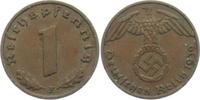 Drittes Reich 1 Reichspfennig 1 Reichspfennig - mit Hakenkreuz