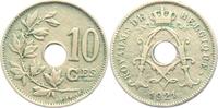 Belgien 10 Centimes Lorbeerzweig - Lochgeld -