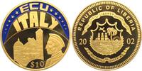 Liberia 10 Dollar Farb-Ecu-Münze - Italien - Dom von Florenz - mit Echtheitszertifikat - vergoldet -