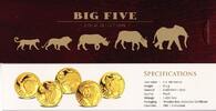 Kongo/Kamerun 5 x 100 Francs BIG FIVE - Tierserie in Gold -