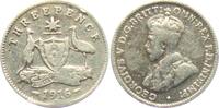 Australien 3 Pence George V. (1910 - 1936)- Känguruh und Emu -