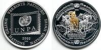 Deutschland - BRD Medaille Dickhornschaf - UN-Nations - Gefährdete Tierwelt - mit Goldapplikation -