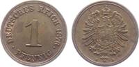 1 Pfennig in Slab 1876 D Kaiserreich 1 Pfennig - kleiner Adler f.st - MS 64 BN