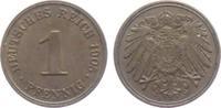 1 Pfennig 1905 J Kaiserreich 1 Pfennig - großer Adler vz