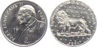 Kongo 1 Franc Papst Johannes Paul II. zu Besuch im Kongo -