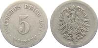 Kaiserreich 1876 H 5 Pfennig - kleiner Adler s