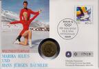 Deutschland - BRD 1 Krone auf Numisbrief Numisbrief - Kilius - Bäumler - Eiskunstlauf - Olympische Spiele 1994 Lillehamme -
