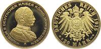 20 Mark (NP) 1915 / 2003 Preussen Replik - Kaiser Wilhelm II. (1888-1918) - Büste in Uniform PP in Kapsel + Zertifikat