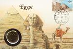 Ägypten 5 Piastres auf Numisbrief Numisbrief - Ägypten - Sphinx - Pyramiden - Kamel -