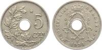 Belgien 5 Centimes Albert I. (1909 - 1934) - Lochgeld -