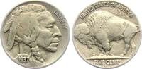 USA 5 Cents 1937 D Buffalo - Indian Head ss+