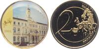 Lettland 2 Euro Lettland - Rathaus Riga - vergoldet mit farbiger Emailauflage -