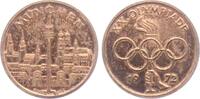 München Medaille Olympische Spiele München 1972 - 20. Olympiade - Stadtansicht - Ringe - Fackel -