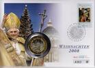 Vatikan Medaille auf Numisbrief Papst Benedikt XVI. - Weihnachten 2008 - Petersplatz -