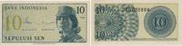 Indonesien 10 Sen Banknote - Indonesien - 10 Sen - 1964 - Frau mit Hut - Bank Indonesia -