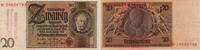 Weimarer Republik 20 Reichsmark Banknote - 1929 - E/R - 20 R-Mark - Belg. Lagersterstempel / Zeilenst. II-III