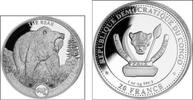 Kongo 20 Francs Wildlife Serie - Bär - Silberunze -