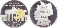 Deutschland - BRD Medaille Teilvergoldet 20 Jahre Deutsche Einheit - Friedenstaube - mit Echtheitszertifikat -