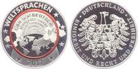 Deutschland - BRD Silbermedaille Medaille - Planet Erde - mit rotem Ring - Weltsprachen -