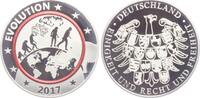 Deutschland - BRD Silbermedaille Medaille - Planet Erde - mit rotem Ring - Evolution -