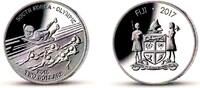 Fiji - Fidschi 2 Dollar Olympische Winterspiele Pyeongchang 2018 - Skeleton + Shorttack -