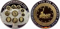 Deutschland Medaille versilbert Medaille mit der Abbildungen der DM-Kursmünzen von 1 Pfg. bis 5 Mark -
