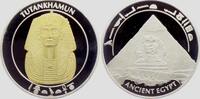 Ägypten Medaille vergoldet Goldmaske des Tutanchamun - Pyramiden -