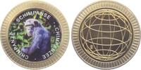 Deutschland - BRD Medaille - farbig Schimpanse - Affe - Tiere - Primaten -