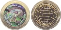 Deutschland - BRD Medaille - farbig Chamäleon - Schuppenkriechtier - Reptilien - Tiere -