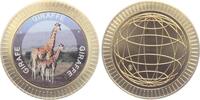 Deutschland - BRD Medaille - farbig Giraffe - Paarhufer - Tiere -