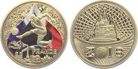 Deutschland - BRD Medaille - farbig Fußball Weltmeisterschaft 2018 in Russland - Frankreich -