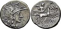 Römische Republik Denar T. Annius Rufus (144 v.Chr.) -