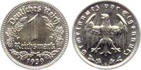 Drittes Reich 1 Mark 1 Reichsmark mit Eichenlaub -