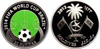 Malediven 20 Rufiya Fußball-WM 2014 in Brasilien - Spielfeld mit Farbapplikation -