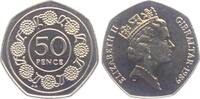 Gibraltar 50 Pence Schleifenblumen - Blumen - Natur - Flora -