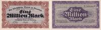 1 Millionen Mark 1923 Sachsen Banknote - Sächsische Bank Dresden - 1 Millionen Mark - 6-stellig schwarz unc