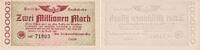 Weimarer Republik 2 Millionen Mark Banknote - Deutsche Reichsbahn Berlin - 2 Millionen Mark - Serie A -