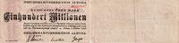 Weimarer Republik 100 Millionen Mark Banknote - Deutsche Reichsbahn Altona - 100 Millionen Mark - 6-stellig rot -