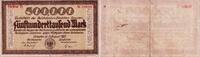 Dresden 500.000 Mark Banknote - Deutsche Reichsbahn Dresden - 50.000 Mark - 5-stellig - Reihe B rot -