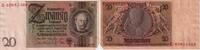 Weimarer Republik 20 Reichsmark Banknote - 20 Reichsmark - 1929 - Kn-Nr. 8-stellig rot - M/E - Werner v. Siemens -