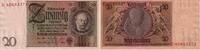 Weimarer Republik 20 Reichsmark Banknote - 20 Reichsmark - 1929 - Kn-Nr. 8-stellig rot - M/E - Werner v. Siemens -