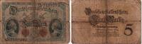 Kaiserreich 5 Mark Banknote - 5 Mark - Darlehnskassenschein - Kn-Nr. 7-stellig - Germania - Schwert -