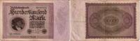 Weimarer Republik 100000 Mark Banknote - 100.000 Mark - 1923 - Kn-Nr. grün -