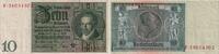 Weimarer Republik 10 Reichsmark Banknote - 10 Reichsmark - 1929 - Alb. Dan. Thaer - E/F -