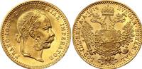 Haus Habsburg - Österreich 1 Dukat Kaiser Franz Joseph I. (1849-1916) mit Lorbeerkranz -