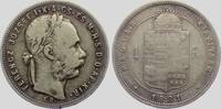 Haus Habsburg - Österreich-Ungarn 1 Forint Kaiser Franz Joseph I. (1849-1916) mit Lorbeerkranz -
