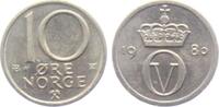Norwegen 10 Öre Olav V. - gekröntes Wappen -