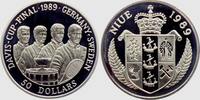 Niue 5 Dollars Davis Cup Finale 1989 - Tennis - Sport - Becker, Jelen, Kühnen, Steeb -